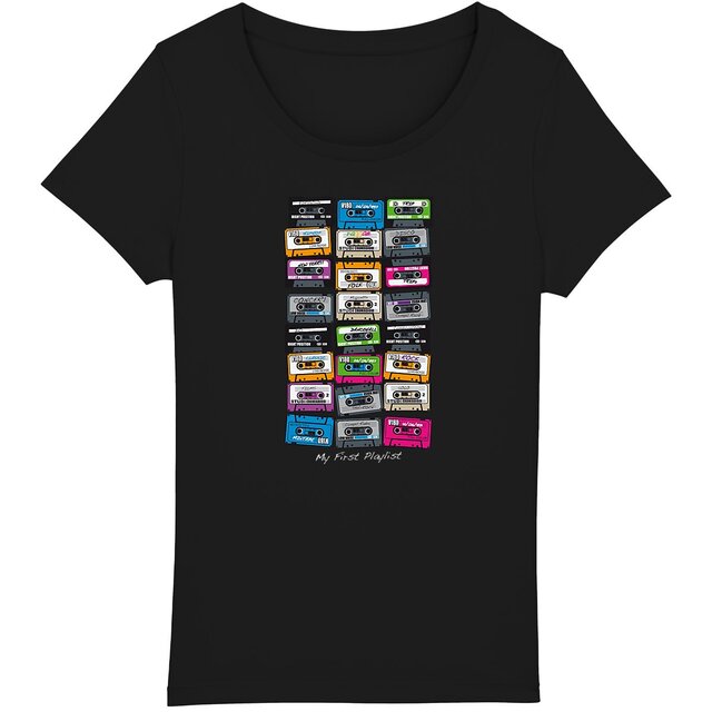 Image back T-shirt Femme BIO Cassettes - My First Playlist