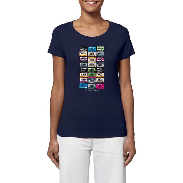 Image front T-shirt Femme BIO Cassettes - My First Playlist