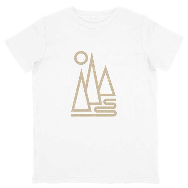 Image back T-shirt au dessin minimaliste Enfant - Montagnes Géométriques