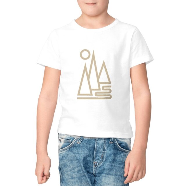 Image front T-shirt au dessin minimaliste Enfant - Montagnes Géométriques