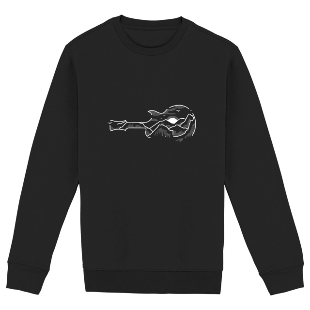 Image back Sweat-shirt Unisexe - T-shirt minimaliste de musique - Guitare En Montagne