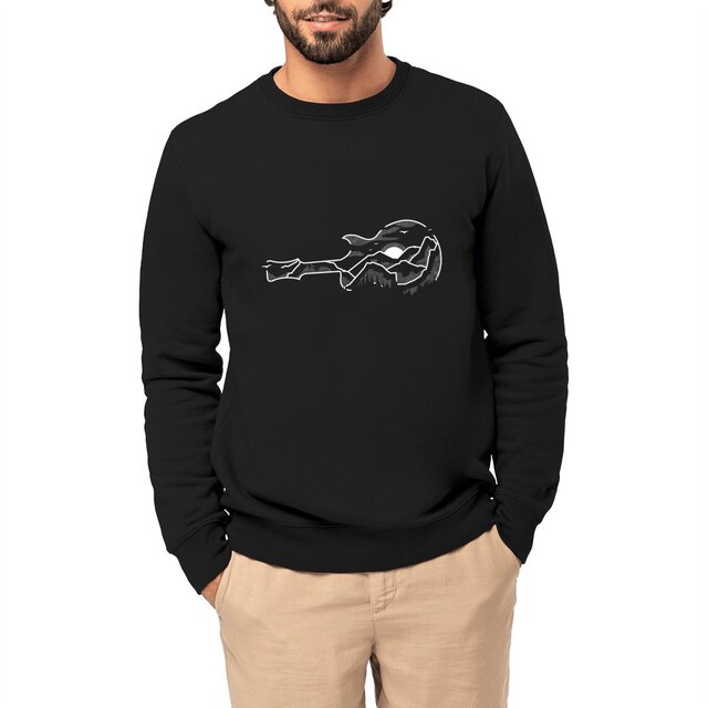 Image front Sweat-shirt Unisexe - T-shirt minimaliste de musique - Guitare En Montagne