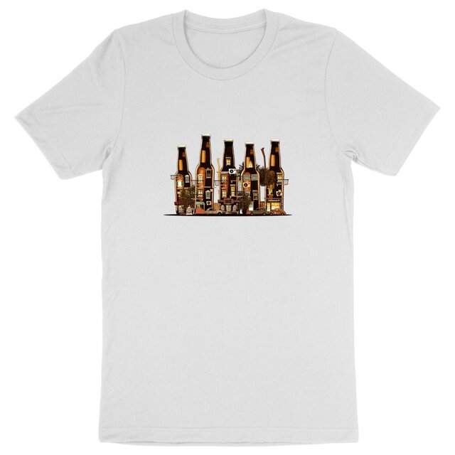 Image front T-shirt homme retro coton Bio - rue de la bière