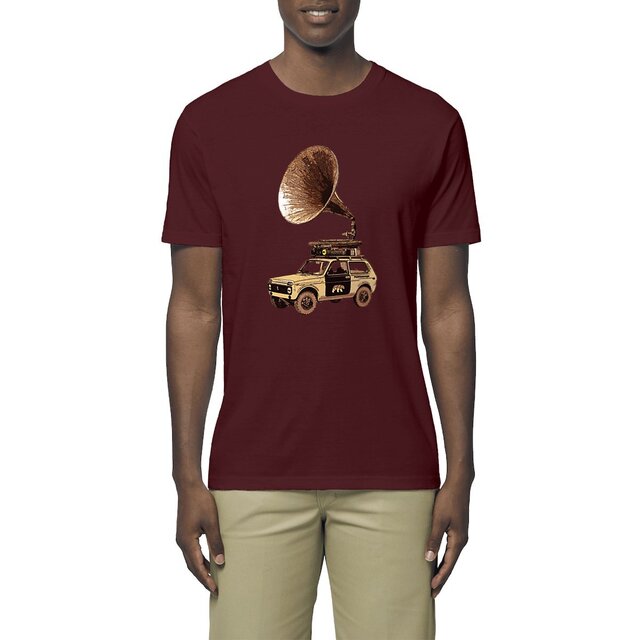 Image front T-shirt coton Bio - Lada niva gramophone