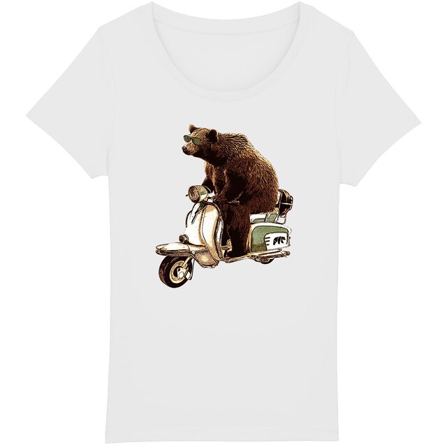 Image back T-shirt Femme BIO - Ours Vespa