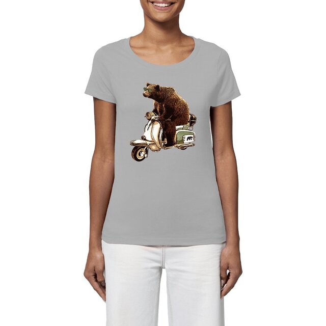 Image front T-shirt Femme BIO - Ours Vespa