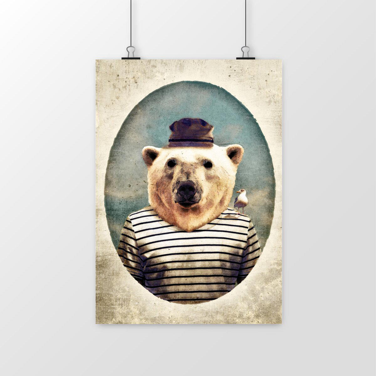 Portrait Ours Blanc Marin