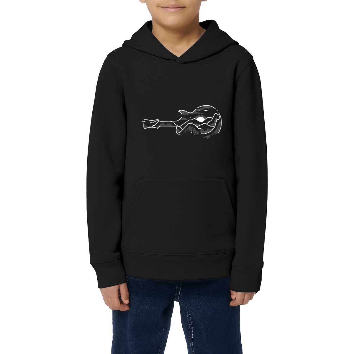 Sweat à capuche enfant - Montagne et musique