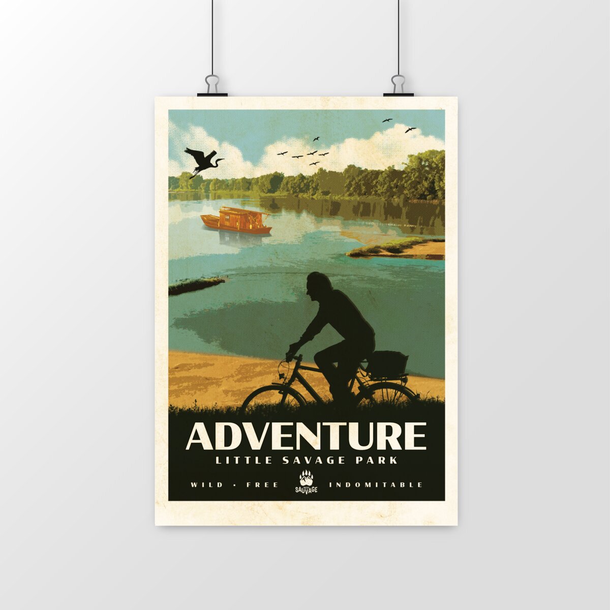 Poster affiche d'art - Loire à vélo vintage