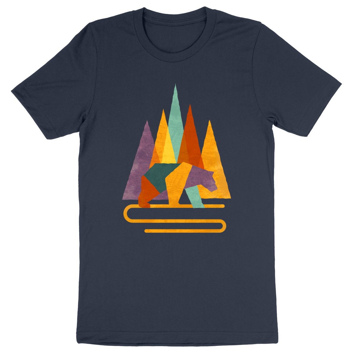 T-Shirt Bio - Ours Géométrique Coloré - Image