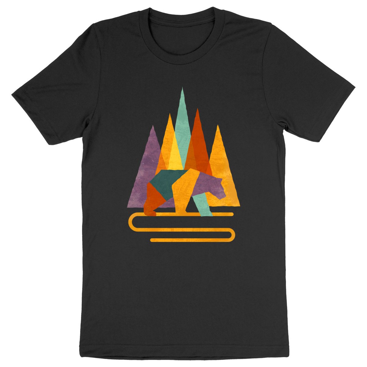T-Shirt Bio - Ours Géométrique Coloré
