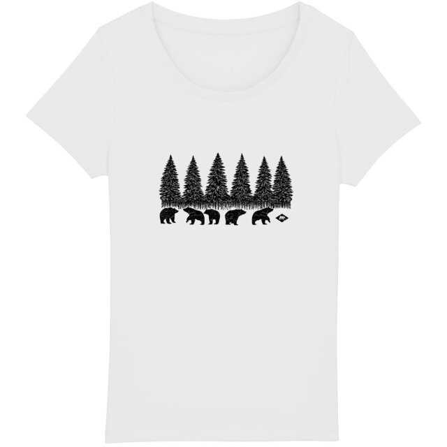 Image front T-shirt Femme Bio - Forêt D'ours