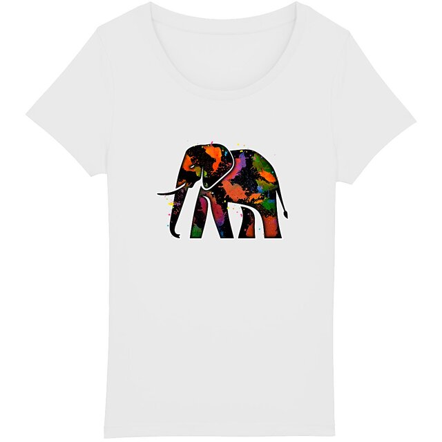 Image back T-shirt Femme - Silhouette éléphant peinture