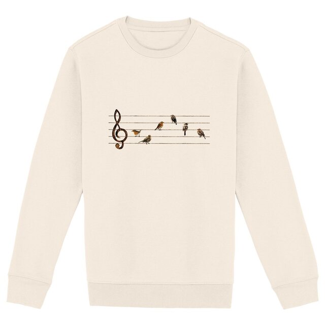 Image front Sweat-shirt Unisexe - Partition Musicale D'oiseaux