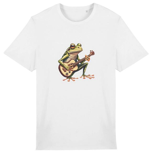 Image front T-Shirt Homme Coton Bio - Grenouille Guitare