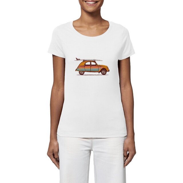Image front T-Shirt femme Coton Bio - Surf 2CV