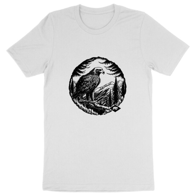 Image front T-Shirt Bio - Aigle en montagne