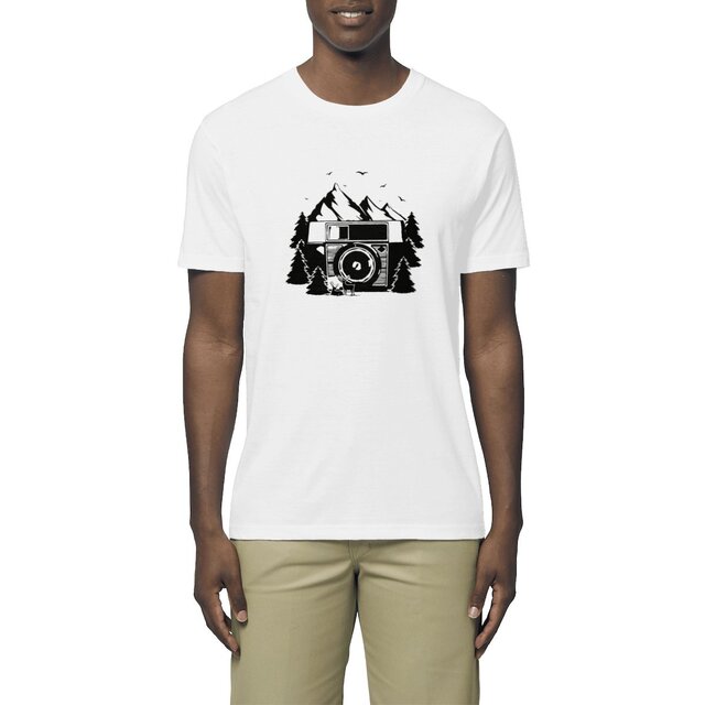 Image front T-shirt coton Bio - photo de montagne