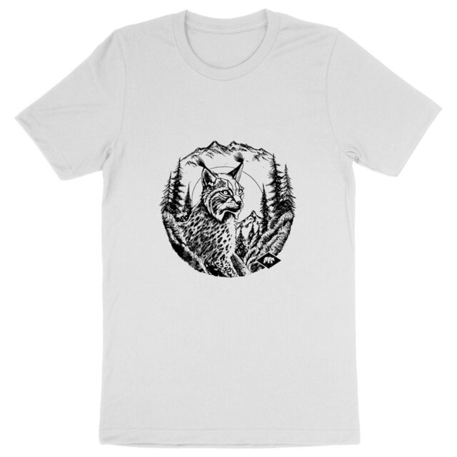 Image front T-Shirt Bio - Lynx en montagne