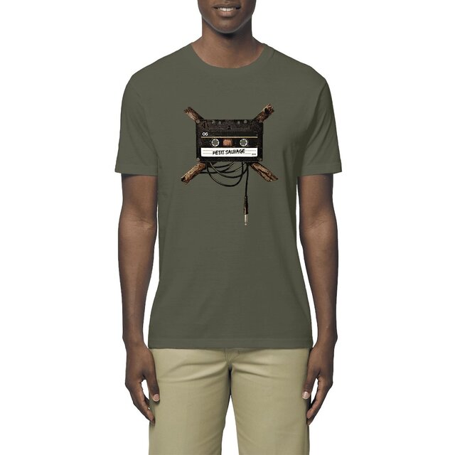 Image front T-shirt coton Bio - Cassette retro Music Fuel
