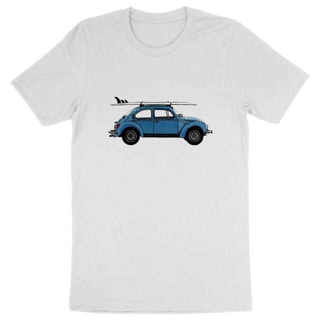 Image front T-shirt coton bio - Surf volkswagen Coccinelle