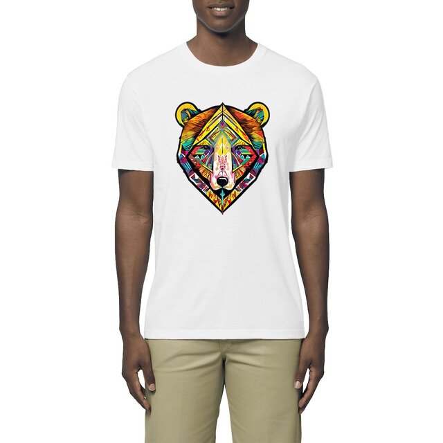 Image front T-Shirt d'ours tribal et coloré