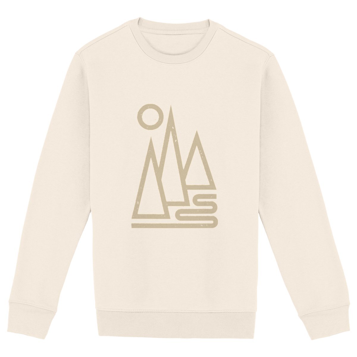Sweat-shirt au dessin minimaliste en Coton Bio - Montagnes Géométriques - Image