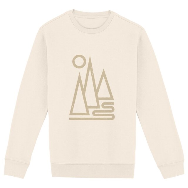 Image back Sweat-shirt au dessin minimaliste en Coton Bio - Montagnes Géométriques