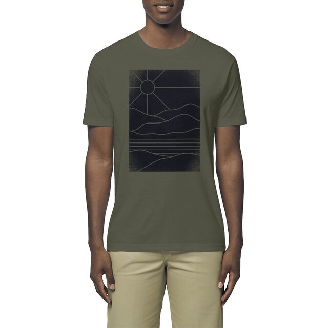 Image front T-shirt de montagne minimaliste unisexe