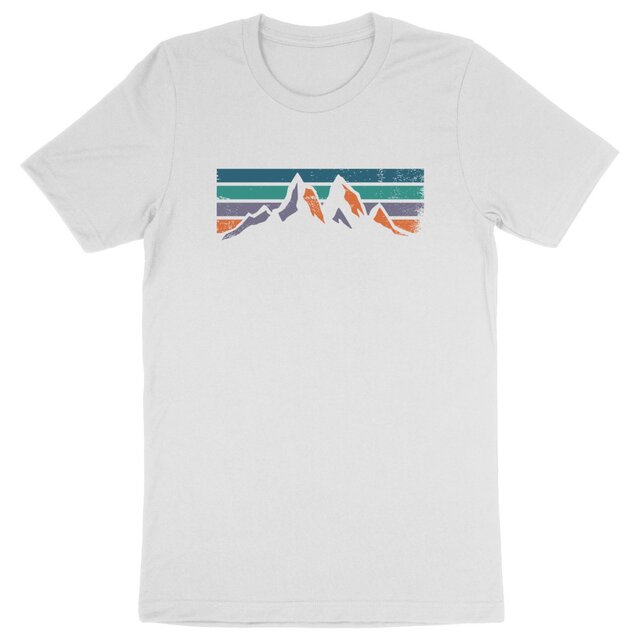 Image back T-Shirt homme BIO - couché de soleil en montagne