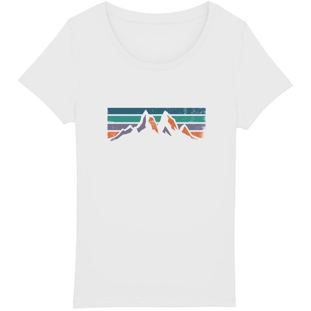 Image back T-shirt Femme BIO - Couché De Soleil En Montagne