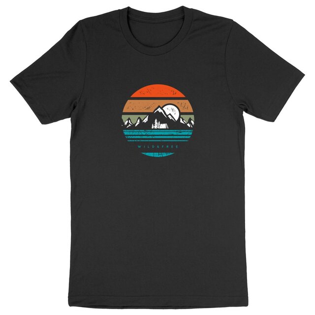 Image front T-Shirt Homme - Wild and free - Tee Shirt de montagne
