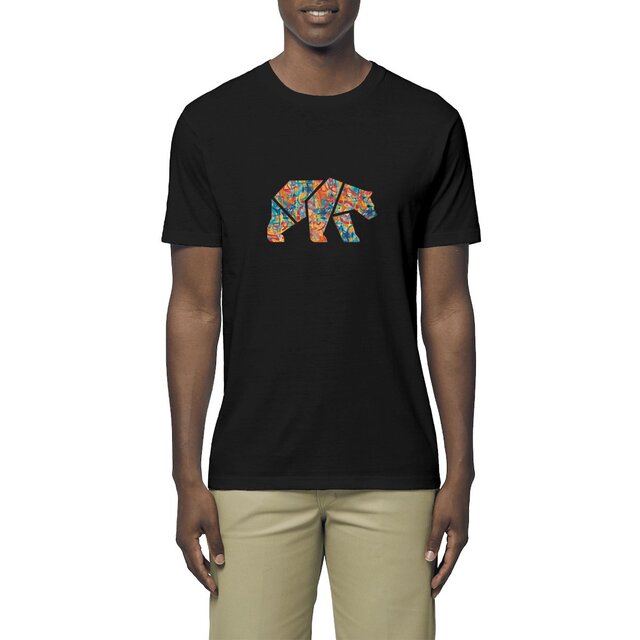 Image front T-shirt design homme coton Bio - Ours Petit Sauvage street-art