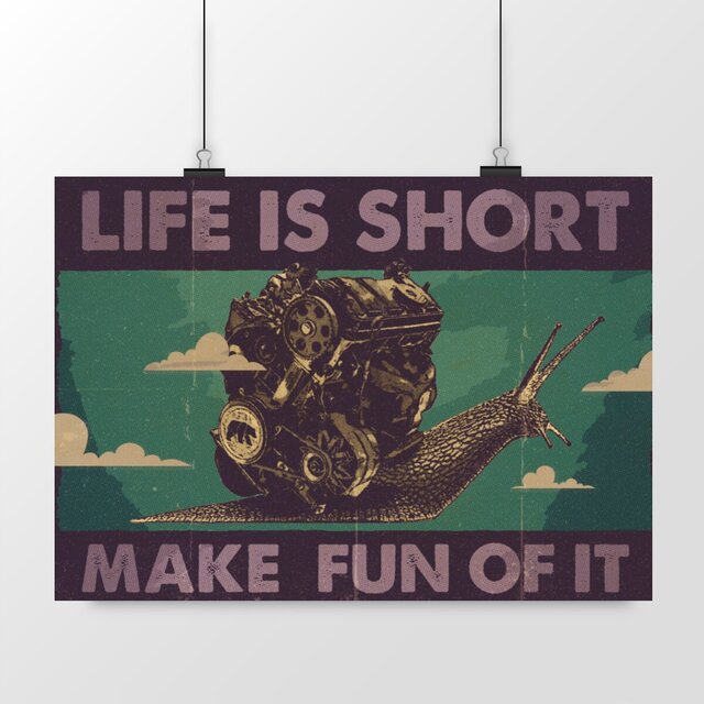Image front Poster affiche d'art - make fun escargot