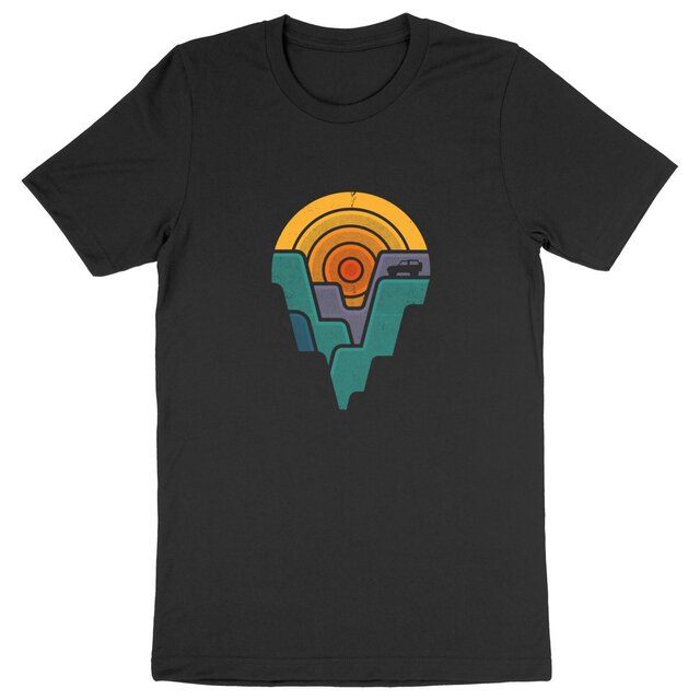 Image front T-shirt homme coton bio d'aventure - Canyon Vibes coloré