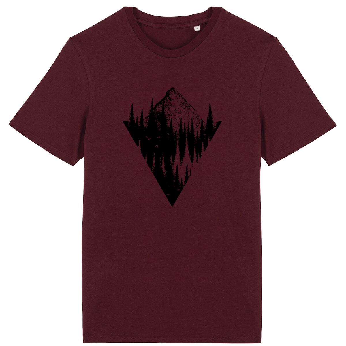T-shirt de montagne homme coton bio - dessin de montagne triangle - Image