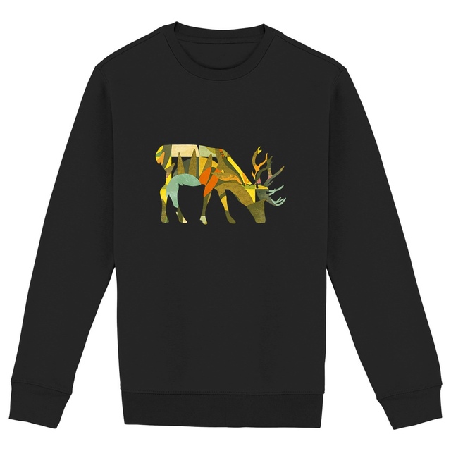 Image back Sweat-shirt Unisexe graphique - Cerf Géométrique Coloré