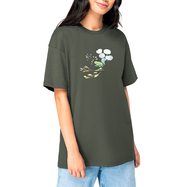Image front T-shirt Unisexe Oversized  imprimé floral