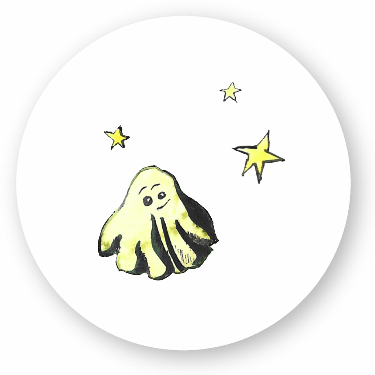 Image front Autocollant Rond Halloween Petit Fantôme