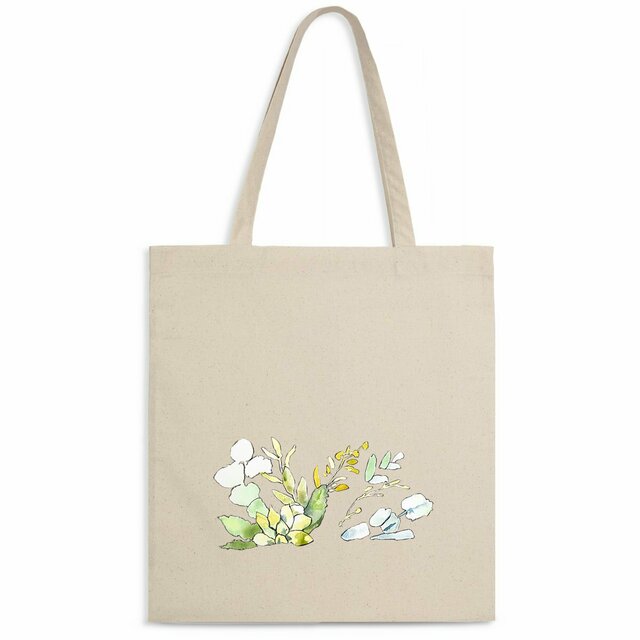 Image back Tote bag léger en coton biologique imprimé floral