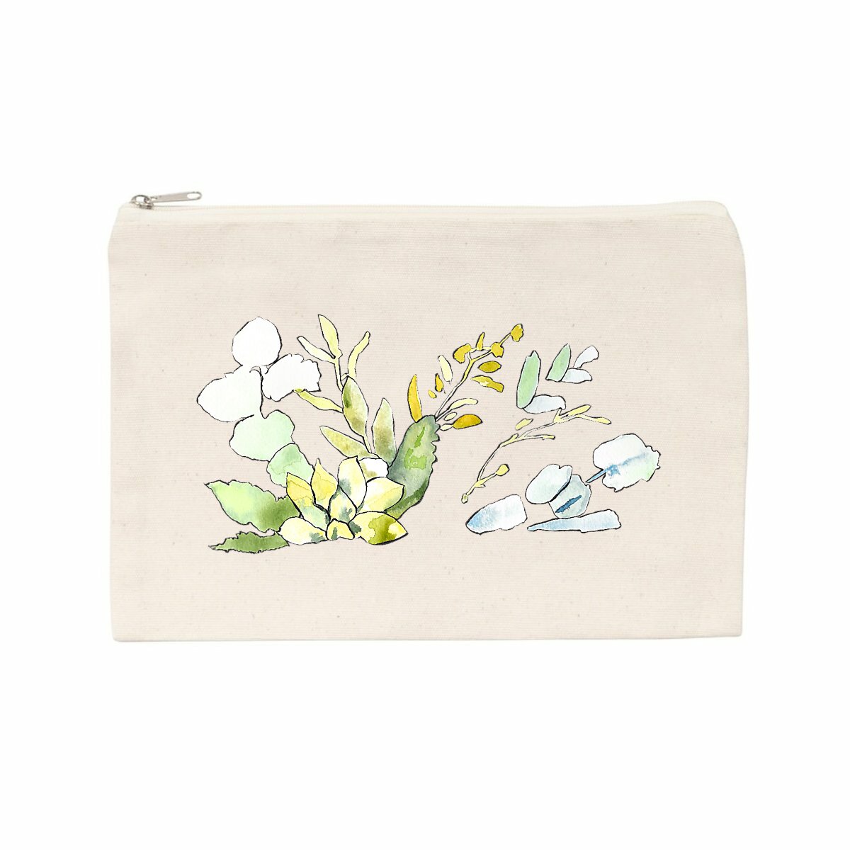 Image back Pochette en coton recyclé motif végétal