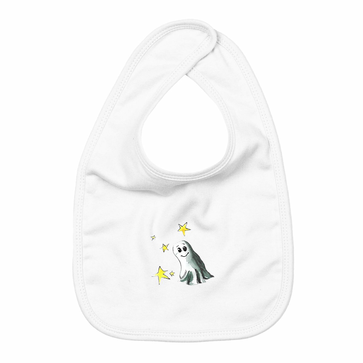 Image back Bavoir d'Halloween-fantôme vert