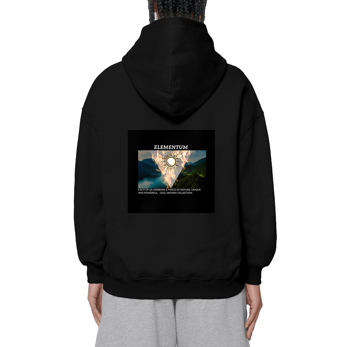 Image front Sweat à capuche oversized - Collection Elementum