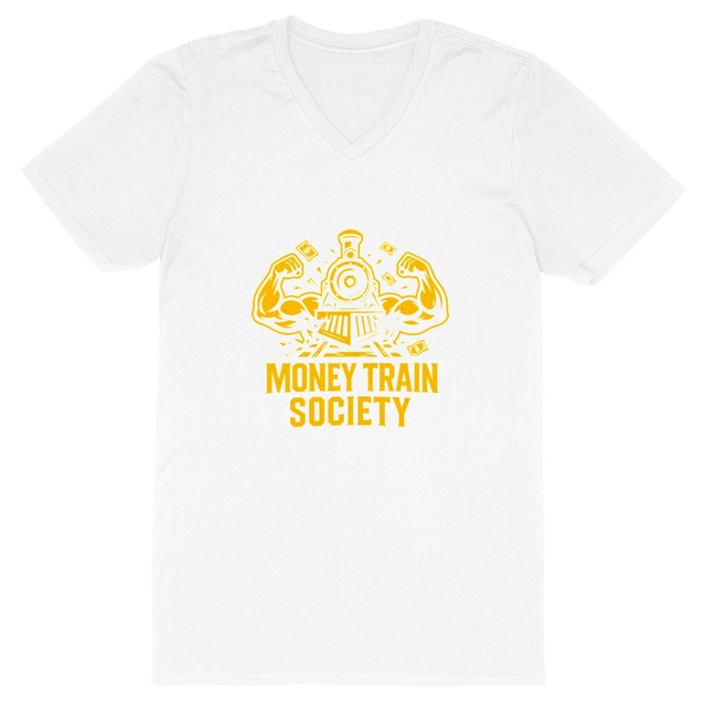 Herren-T-Shirt mit V-Ausschnitt - Money Train Society - Image