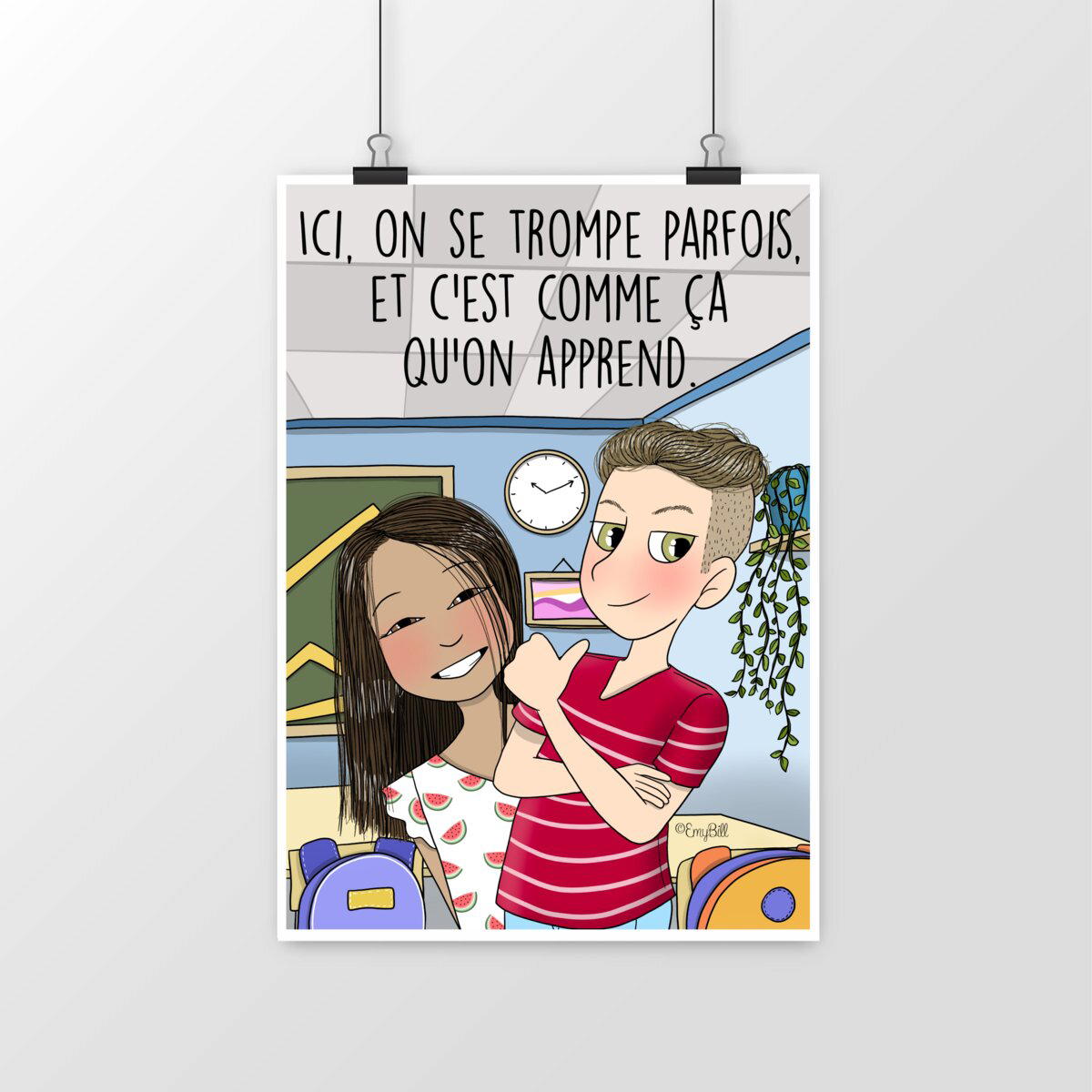 Poster "Ici, on se trompe parfois et c’est comme ça qu’on apprend" – Un cadeau pour célébrer l’apprentissage !