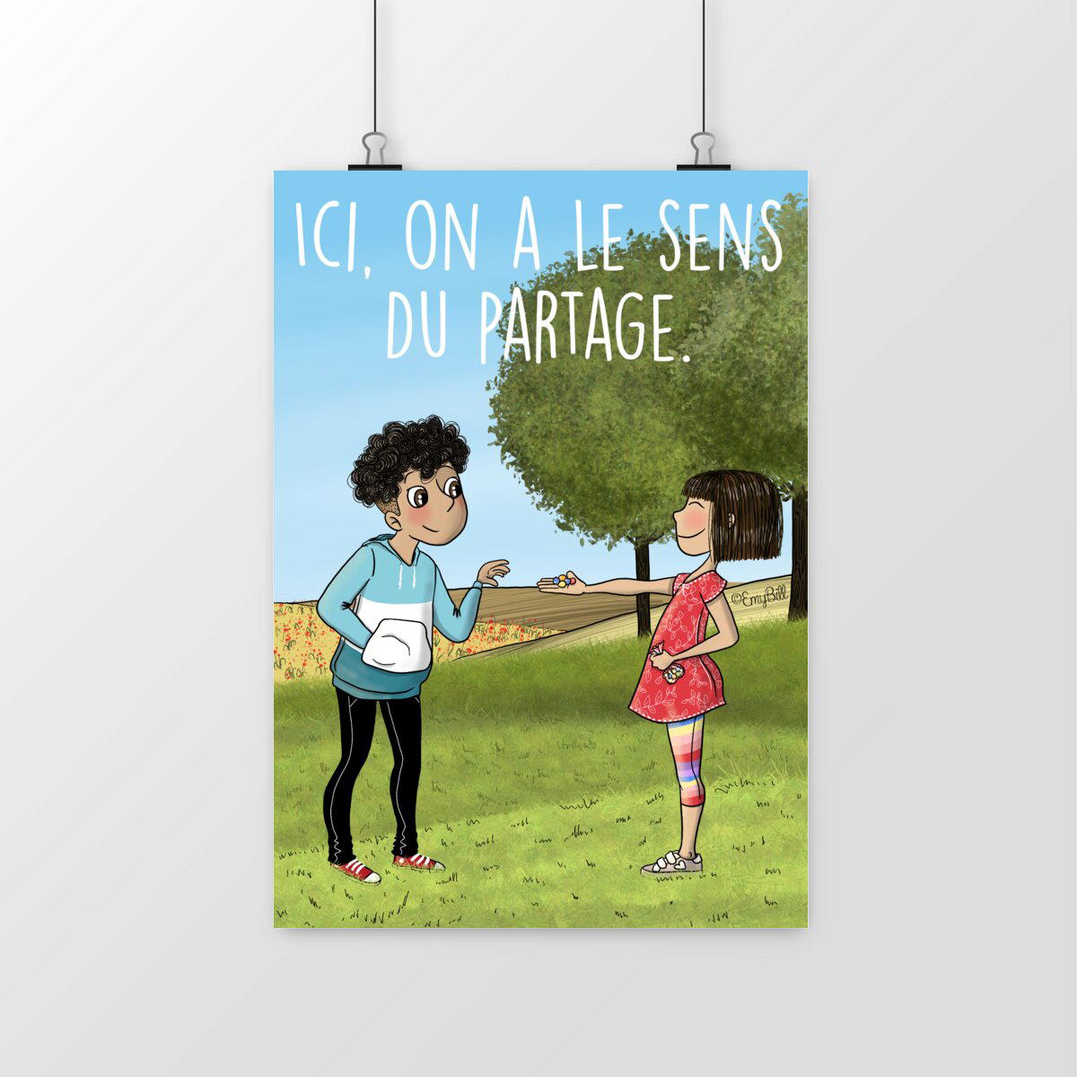 Poster "Ici, on a le sens du partage" – Un cadeau généreux pour célébrer l’Esprit de solidarité !