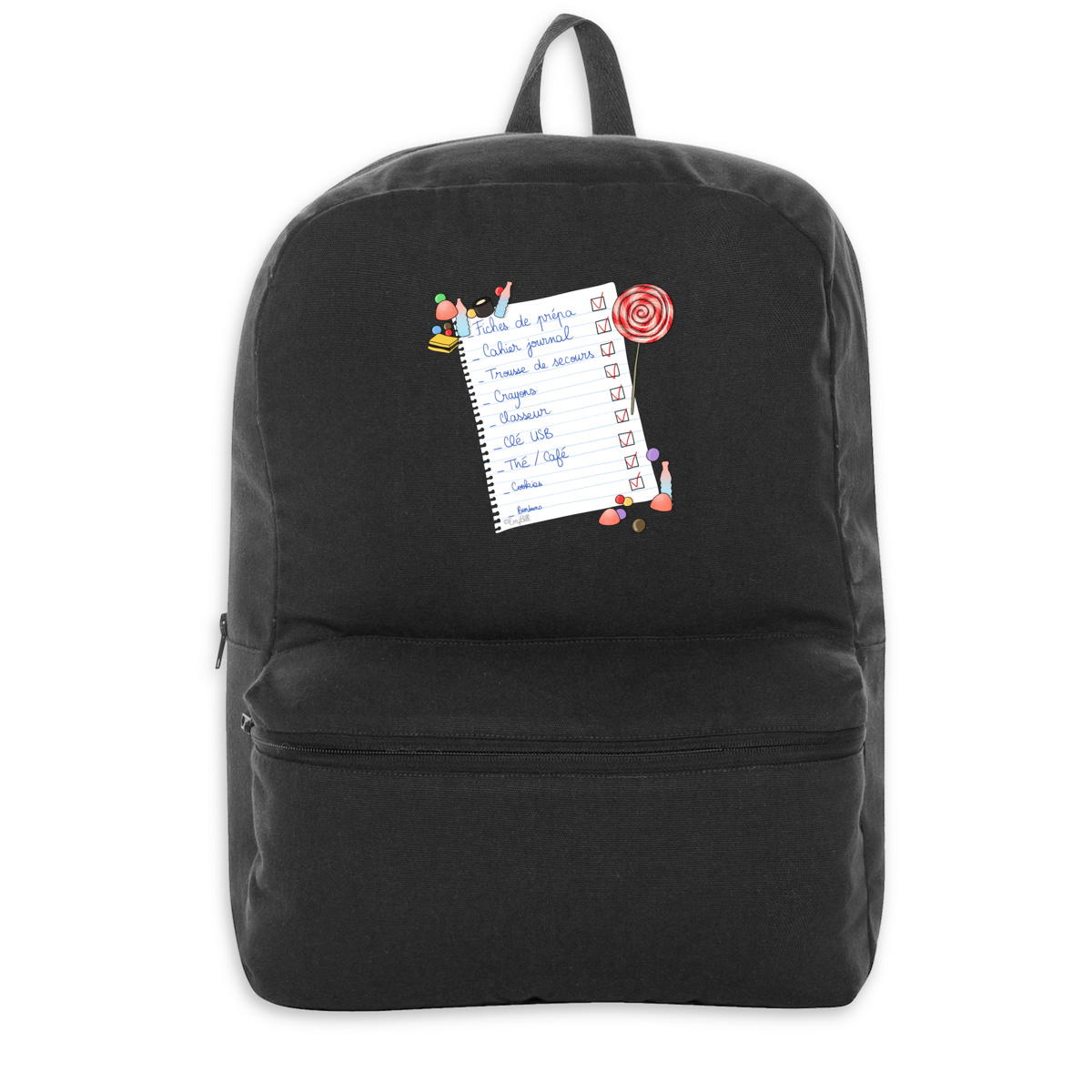 Sac à dos "Check-list de maîtresse" – Le cadeau malin pour les enseignantes ! - Image