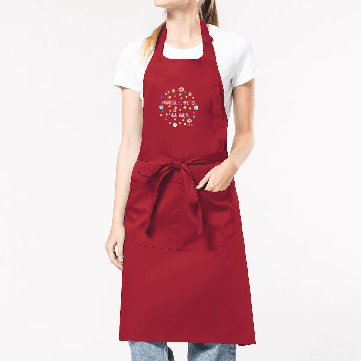 Tablier "Maîtresse gommettes, maman gâteau" – Le cadeau original et touchant pour dire MERCI à sa maîtresse !