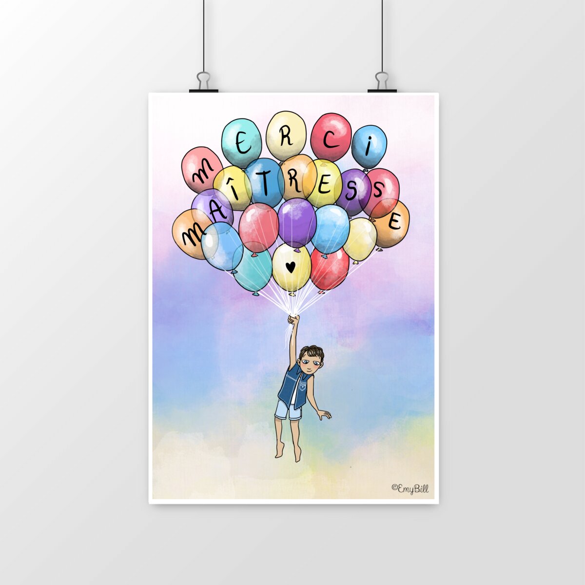 Poster "MERCI Maîtresse" – Le cadeau touchant pour dire MERCI à votre enseignante ! (version garçon)