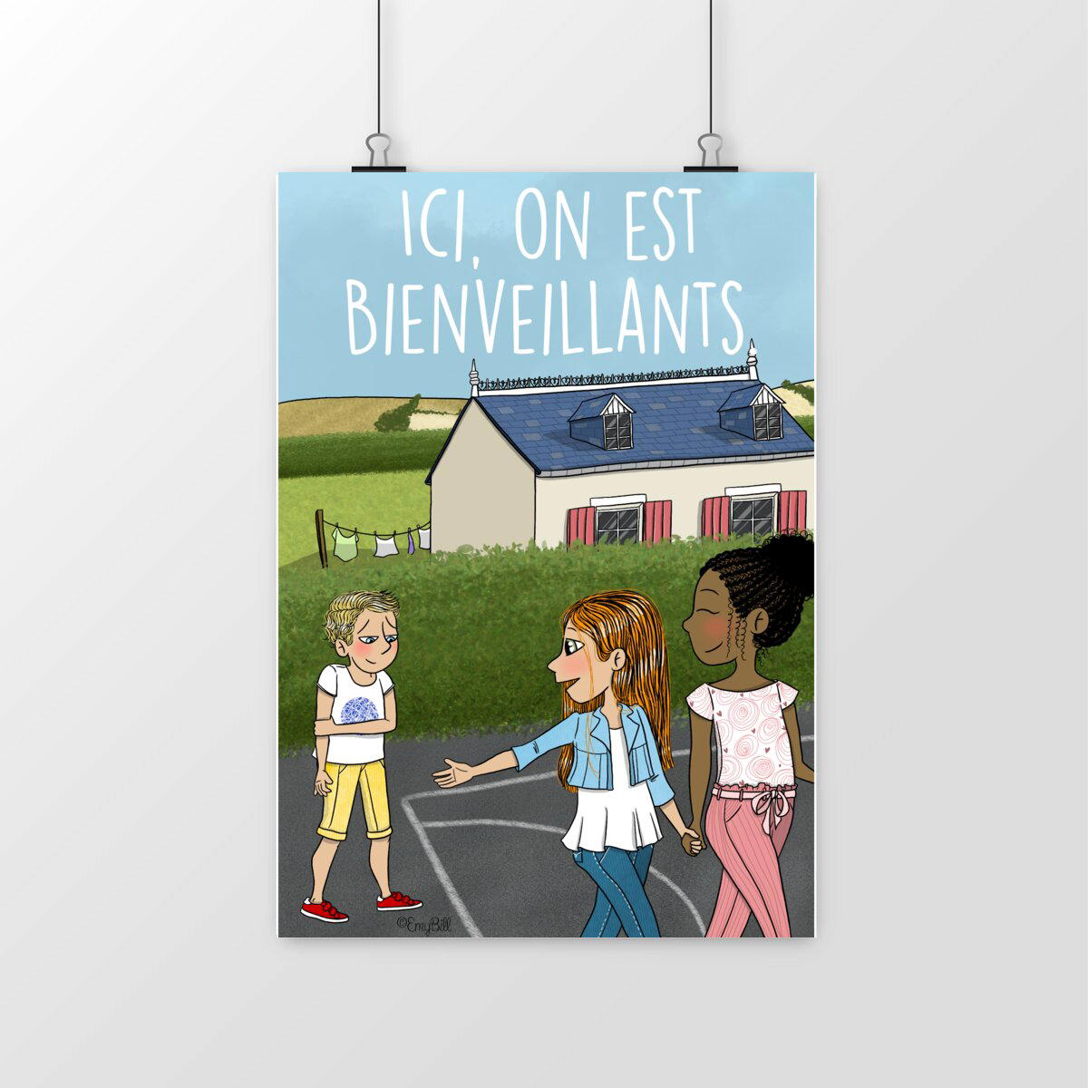 Poster "Ici, on est bienveillants" – Un cadeau doux pour célébrer la bienveillance au quotidien !